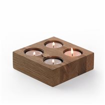 Wooden Candle Holder Block Square